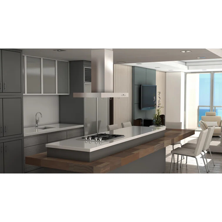 ZLINE 30 in. Convertible Vent Isl& Mount Range Hood in Stainless Steel (KE2i-30)