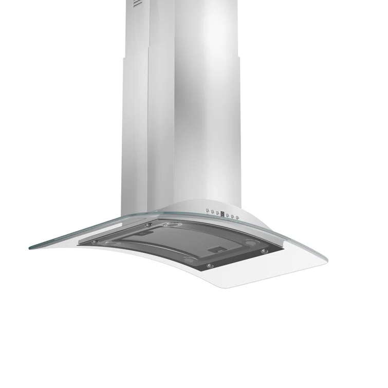 ZLINE 30 in. Convertible Vent Isl& Mount Range Hood in Stainless Steel & Glass (GL9i-30)