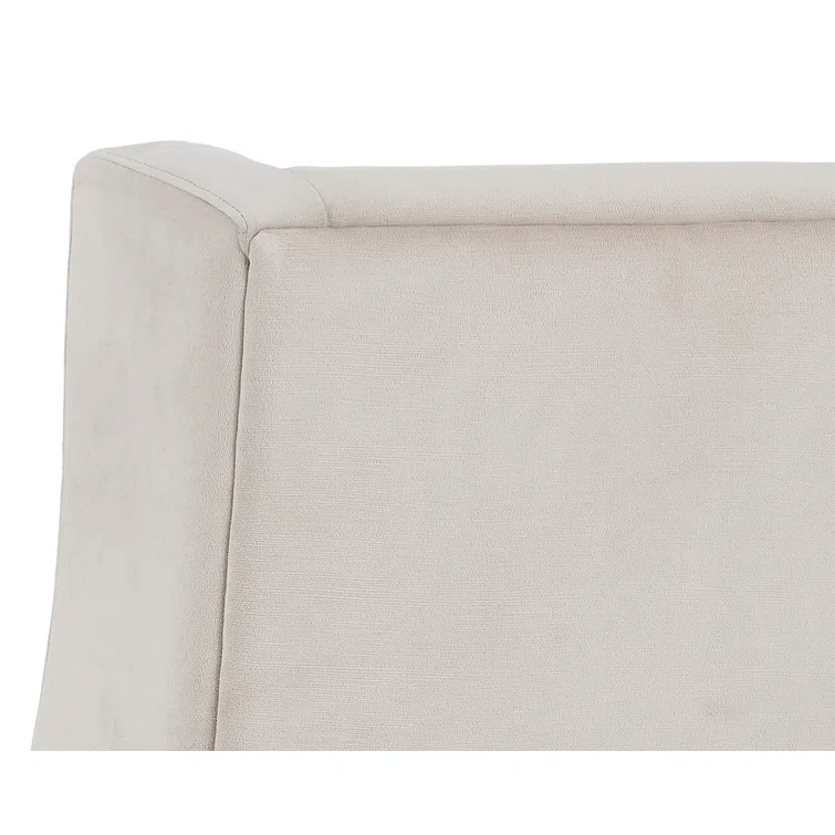 Elegant Wingback Upholstered Arm Chair in Piccolo Prosecco with Smoked Brown Legs