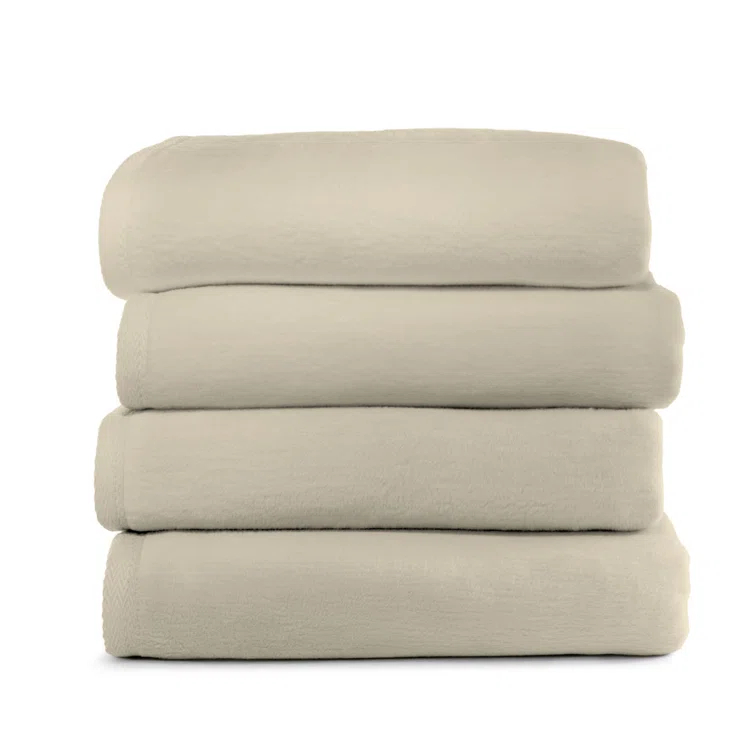 Linen Twin/Twin XL Cotton Blanket with Textured Binding
