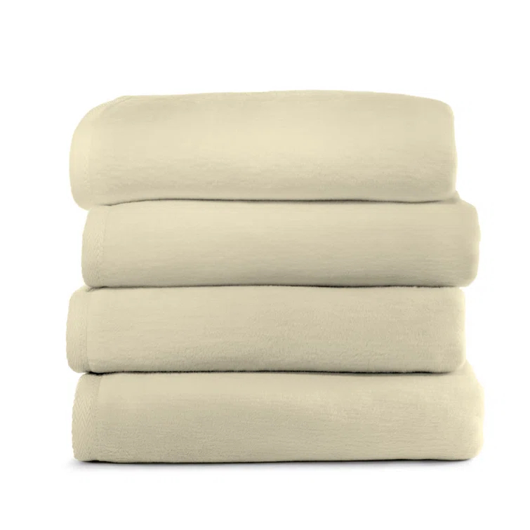 Linen Twin/Twin XL Cotton Blanket with Textured Binding