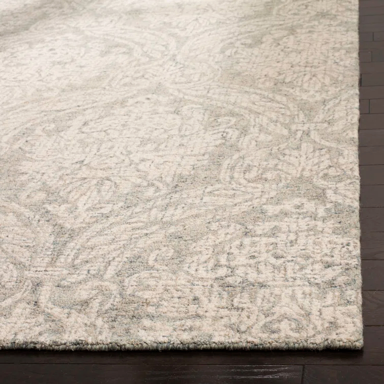 Rosemarie Abstract Handmade Tufted Wool Gray/Ivory Area Rug