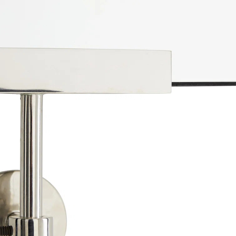 Polished Nickel Rectangular Wall Mirror with Rounded Edges