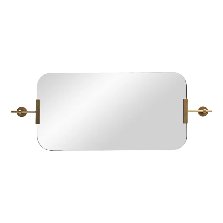 Elegant Antique Brass Rectangular Wall Mirror 36"x19"