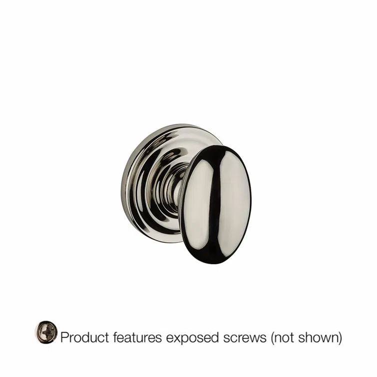 Ellipse Single Dummy Door Knob with Traditional Round Rose