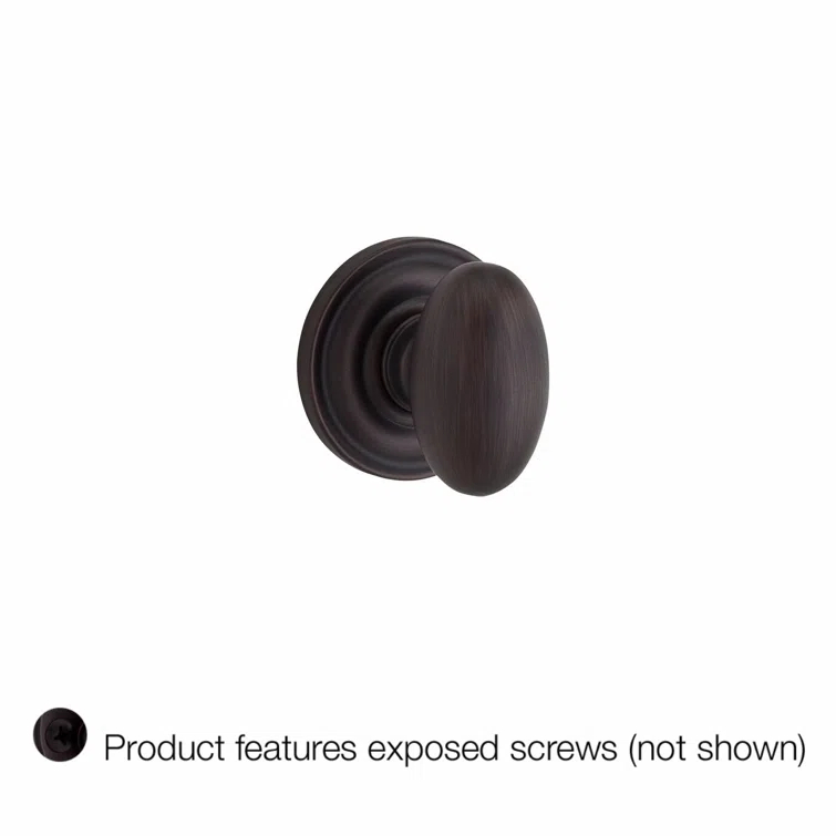 Ellipse Single Dummy Door Knob with Traditional Round Rose