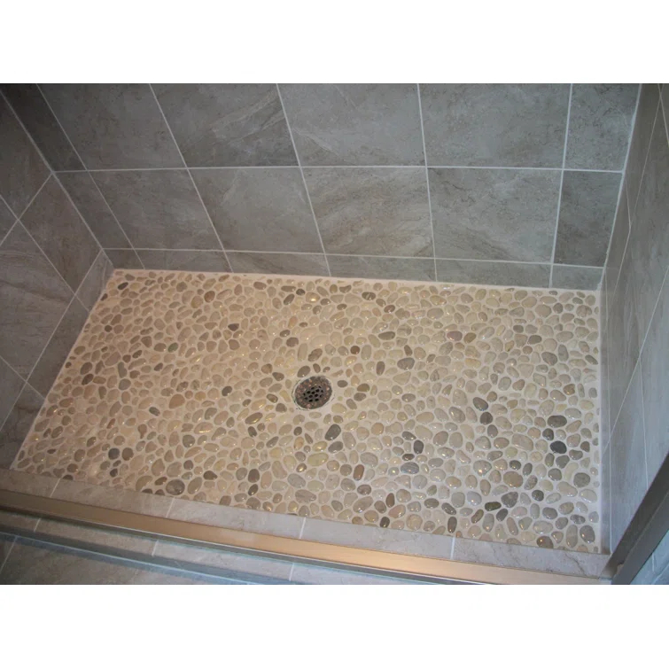 Amazon Random Sized Java Tan Natural Stone Mosaic Tile - 12"x12" Mesh Backed Sheet Indoor Use - 1 Sq. Ft.