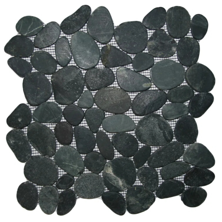 Congo Random Sized Natural Stone Mosaic Tile in Black