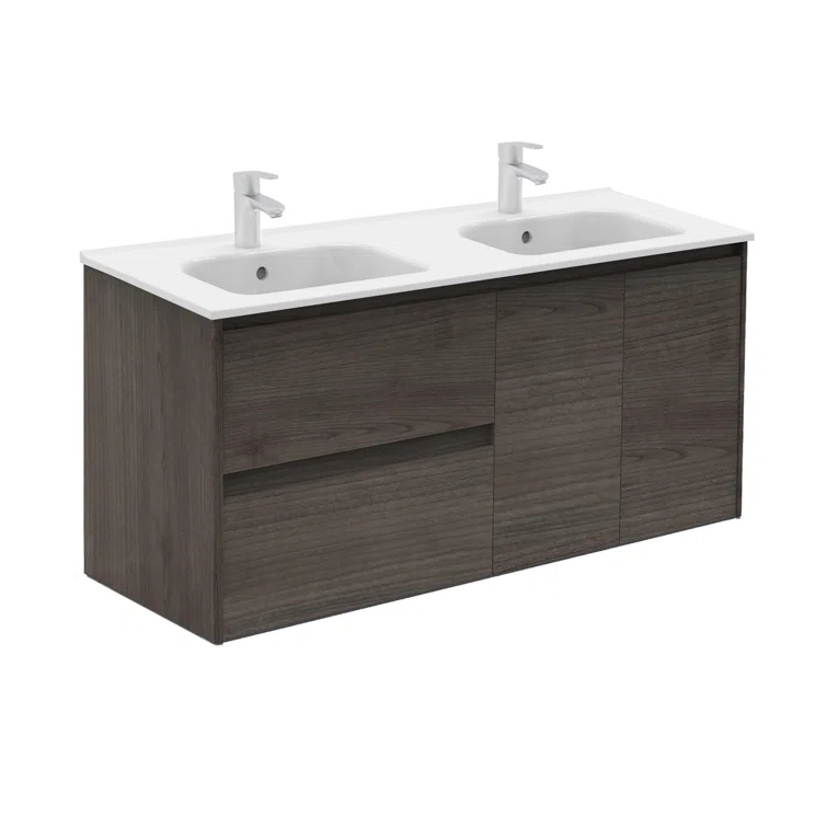 WS Bath Collections Ambra 47.5'' Double Bathroom Vanity with Ceramic Top
