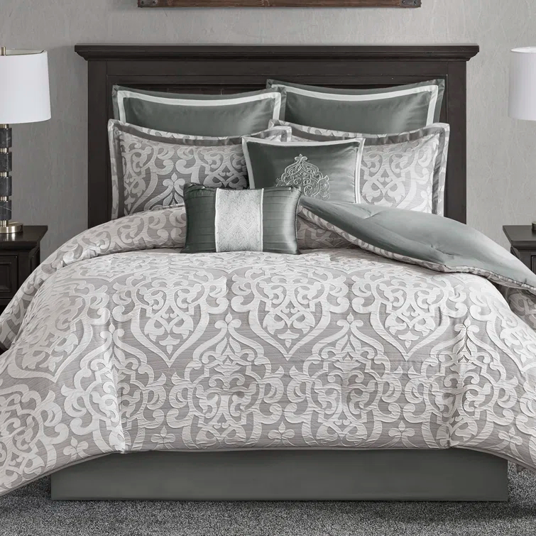 Madison Park Odette Jacquard 8 Piece Comforter Set