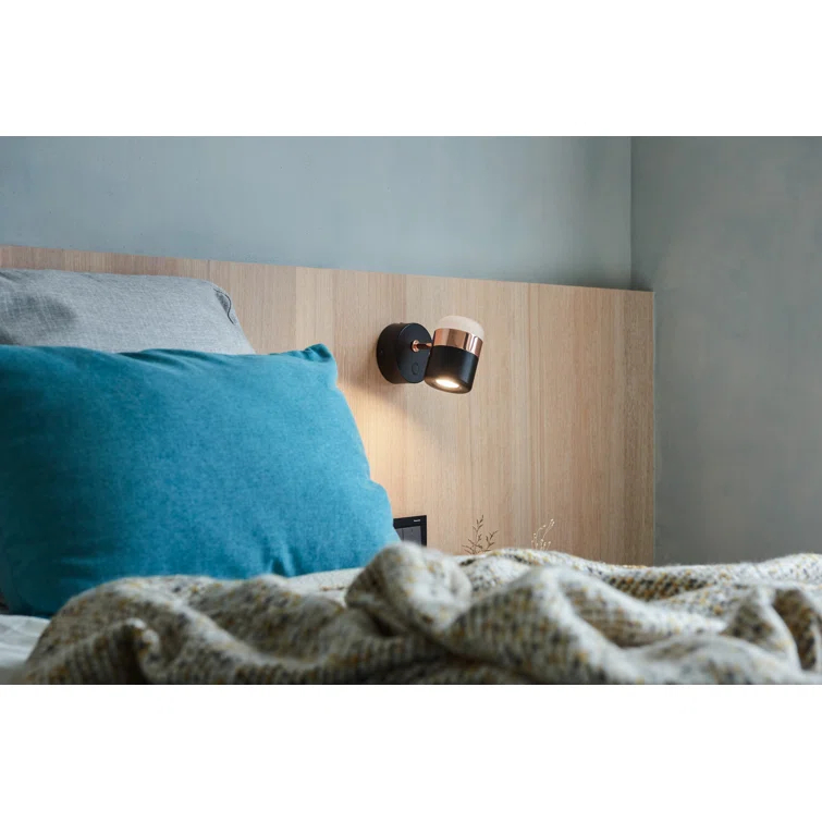 Black and Copper Dimmable Wall Sconce with LED Light