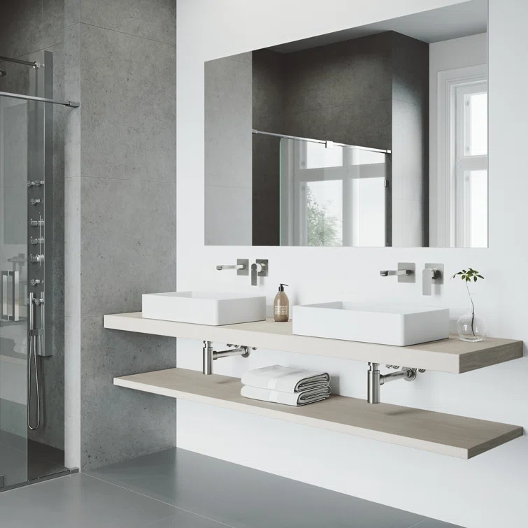 Atticus 5" H Single Handle WaterSense Wall Mount Bathroom Faucet