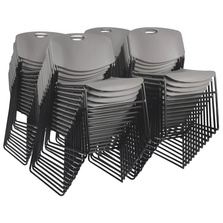 Regency Zeng Ultra Compact Metal Frame Armless Stackable Chair (Set of 50)