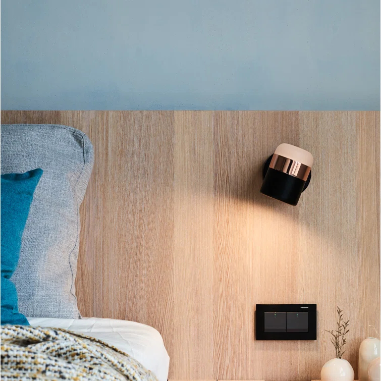 Black and Copper Dimmable Wall Sconce with LED Light