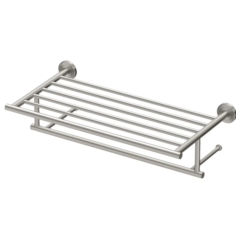 Latitude II Wall Mounted Towel Rack | Hotel Style Stainless Steel Towel Rack with Towel Bar