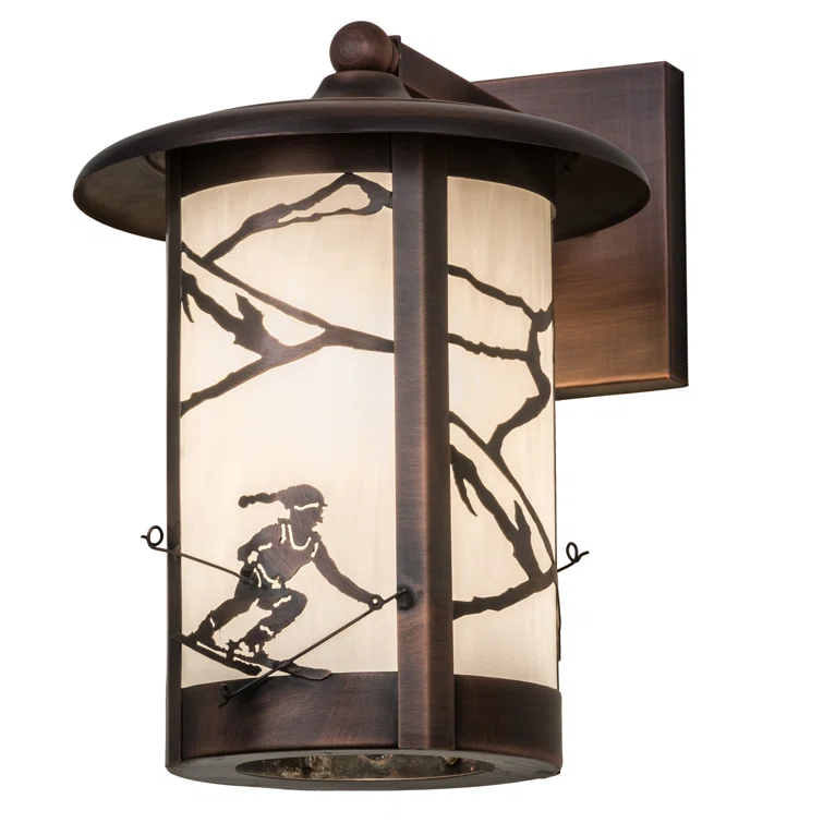 Rustic Lodge Solid Brass Wall Light