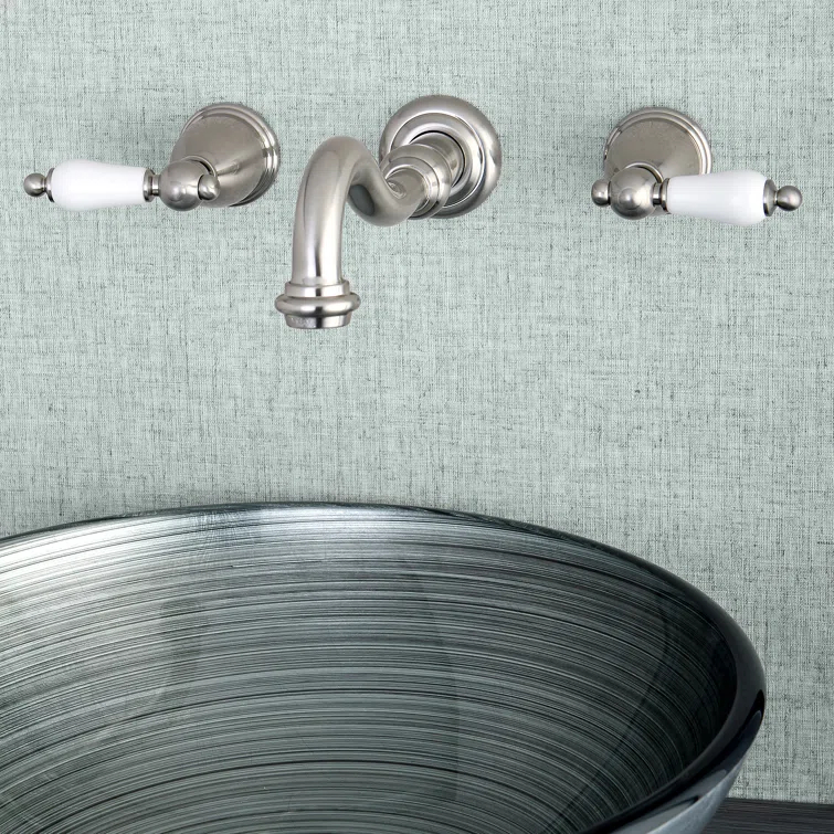 Kingston Brass Vintage Two-Handle 3-Hole Wall Mount Bathroom Faucet