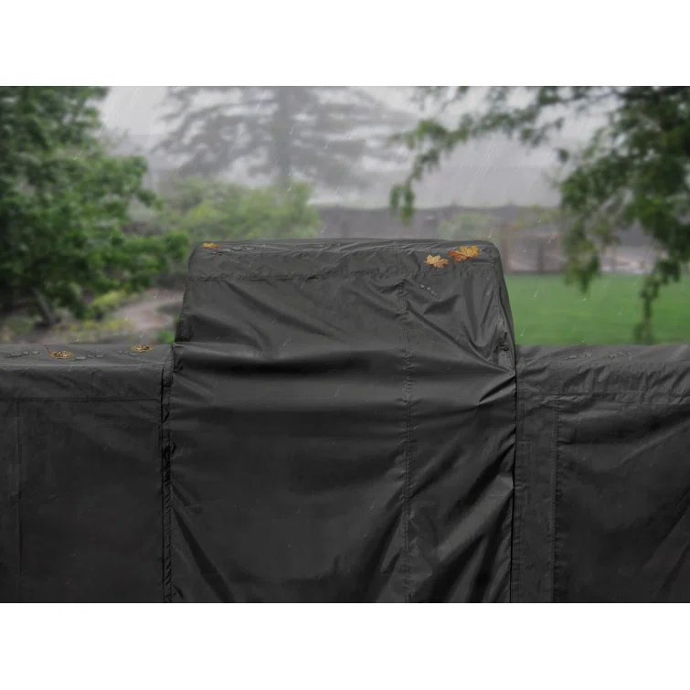 Outdoor Kitchen Cabinets 97" W x 24" D Stainless Steel 5-Piece Set with Covers