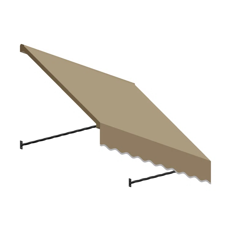 Awntech Santa Fe Acrylic Fabric Fixed Awning with Iron Rope Arms