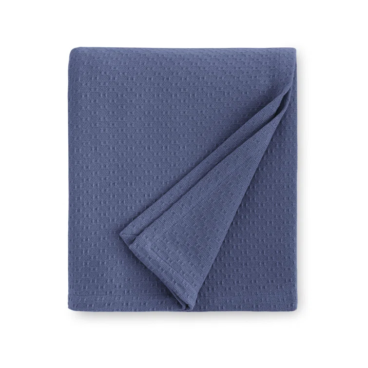 Corino King-Size Luxury Cotton Blanket in Powder