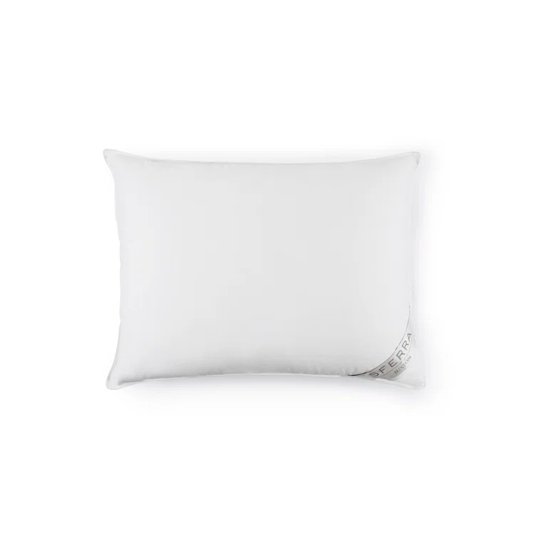 European White Goose Down Pillow with Cotton Ticking
