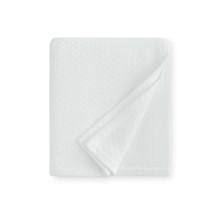Corino Marine-Inspired White Cotton Full/Queen Blanket