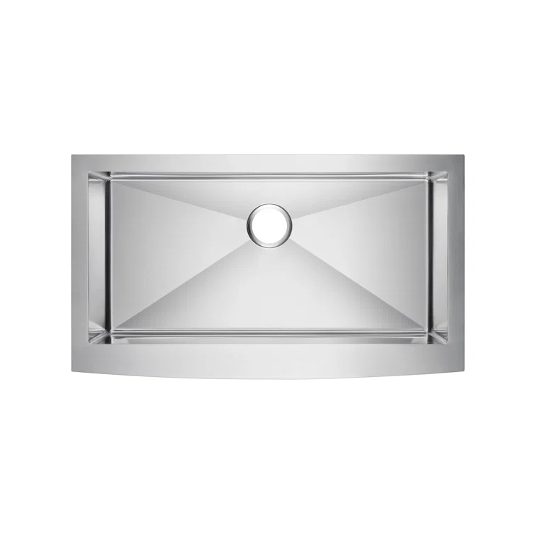 Amanda 36'' L Farmhouse / Apron Single Bowl Stainless Steel Kitchen Sink