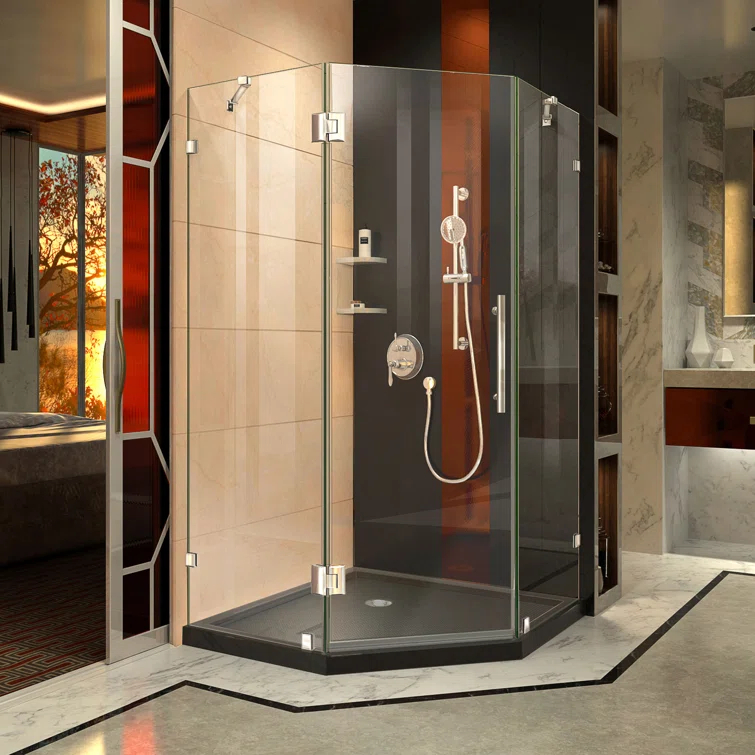DreamLine Prism Lux 40" x 74.75" Neo-Angle Hinged Shower Enclosure with Base Included