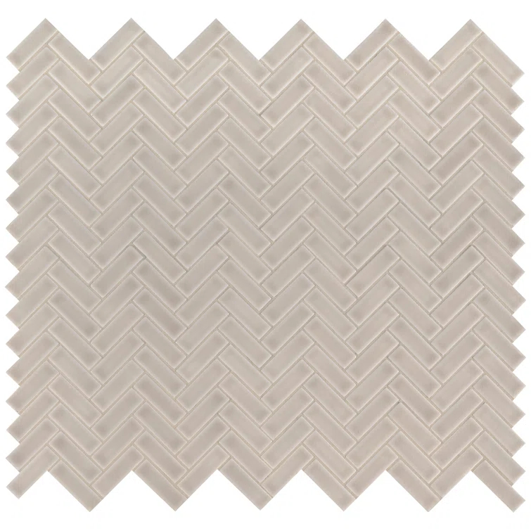 Herringbone 1" x 3" Glossy Ceramic Mosaic Tile
