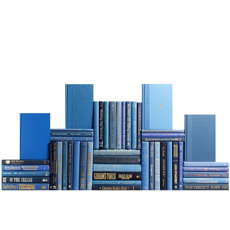 Booth & Williams Modern Denim Book Wall