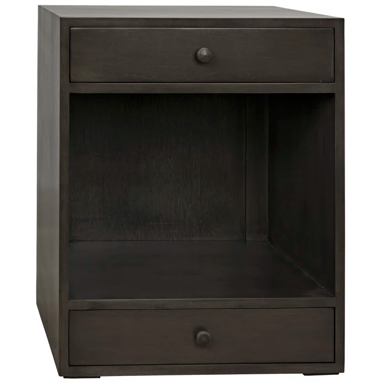 Sumiko 22" Pale Wood and Metal End Table with Storage