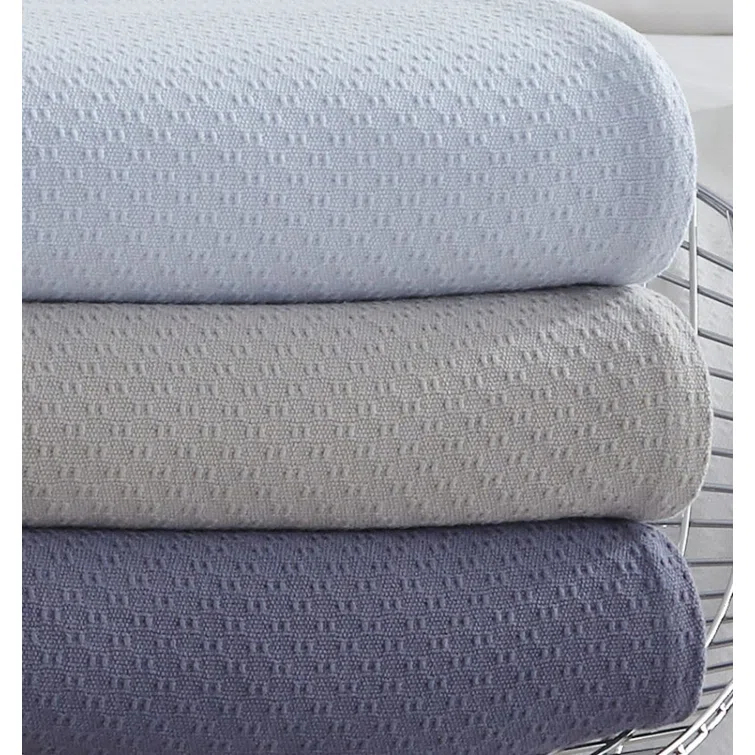 Portuguese Breeze Full-Size Solid Cotton Blanket