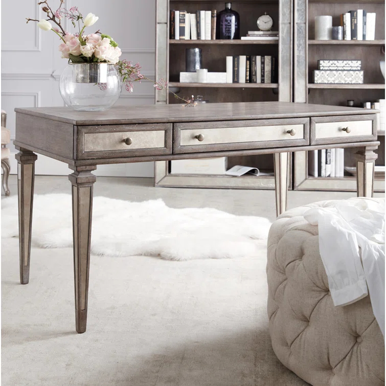 Hooker Furniture Rustic Glam Solid Wood Top Writing Desk