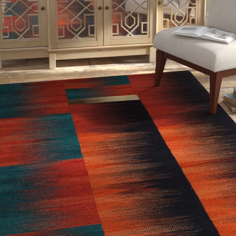 Athanasius Hand Woven Wool Abstract Rug