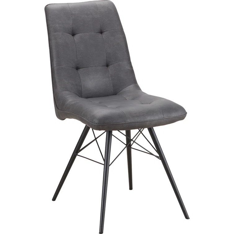 Helman 19'' H Tufted Polyurethane Upholstered Side Chair