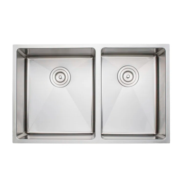 Wells Sinkware CSU3020-97 Chef's Series 30'' L Undermount Double Bowl Stainless Steel Kitchen Sink