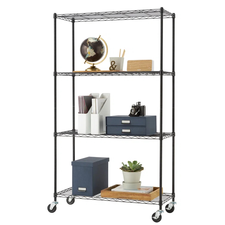 36'' W Steel Height -Adjustable Shelving Unit with Wheels