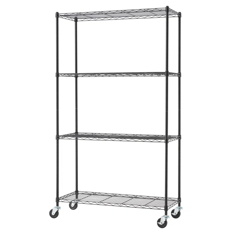 36'' W Steel Height -Adjustable Shelving Unit with Wheels