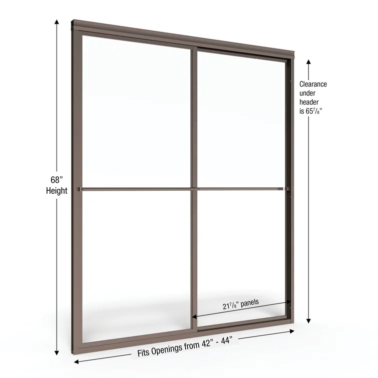 Deluxe 44" W x 68" H Frameless Shower Door