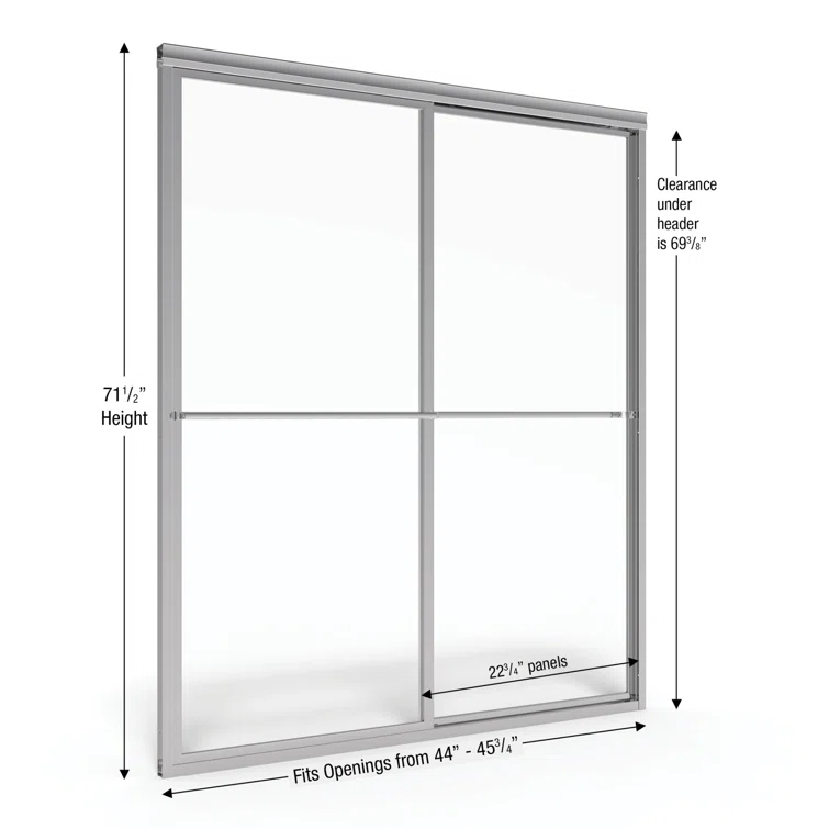 Basco Deluxe 45.75" W x 71.5" H Frameless Shower Door 7150-46CL