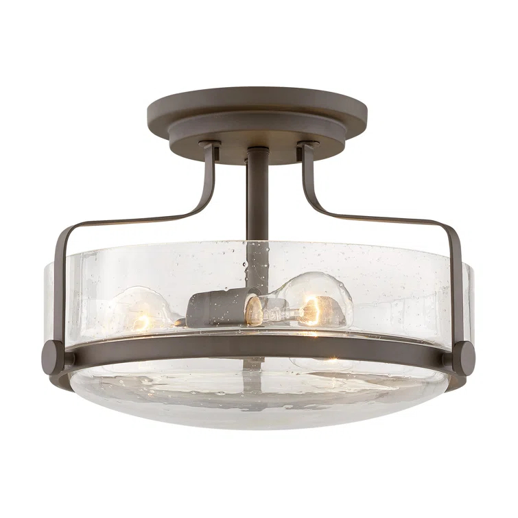 Harper 3-Light Semi-Flush Mount Retro Ceiling Light