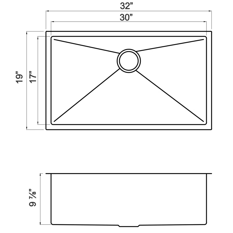 Chef's Series 32'' L Undermount Single Bowl Stainless Steel Kitchen Sink