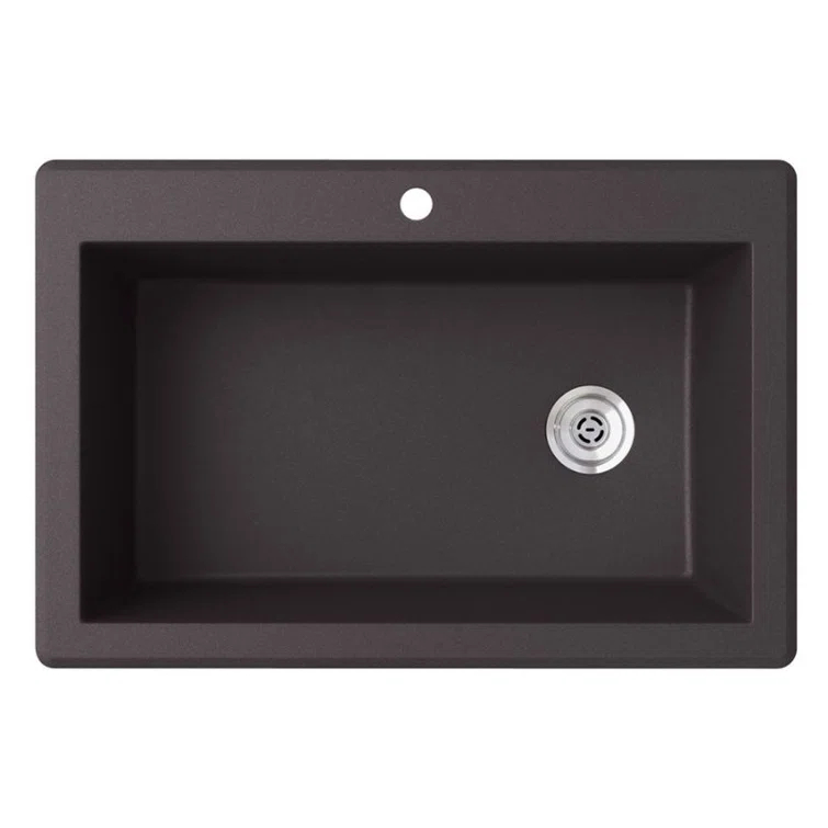 33'' L Drop-In Single Bowl Granite Kitchen Sink