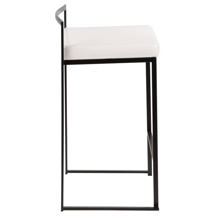 Fuji Stackable Stool Metal with Faux Leather Cushion