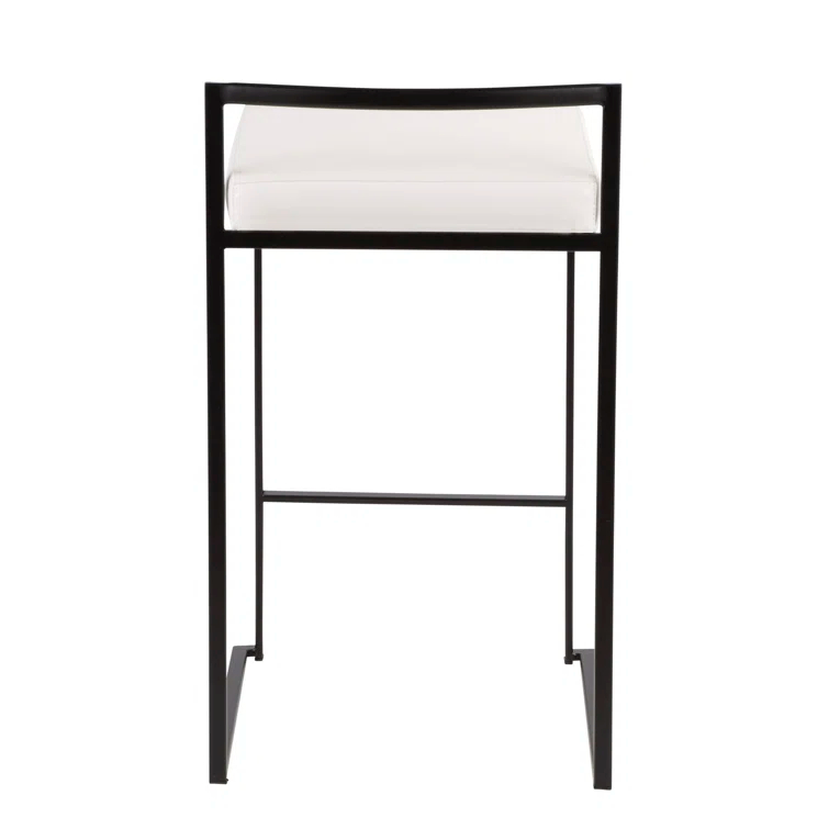 Fuji Stackable Stool Metal with Faux Leather Cushion