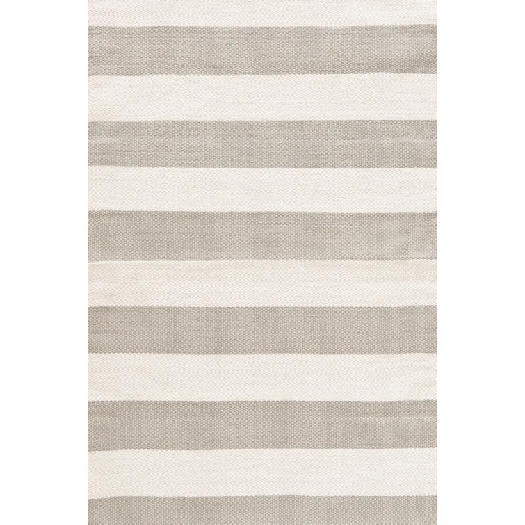 Catamaran Stripe Platinum/Ivory Handwoven Indoor/Outdoor Rug