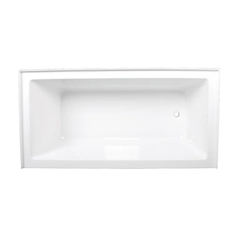 Kingston Brass Aqua Eden 66-Inch Acrylic Rectangular 3-Wall Alcove Tub