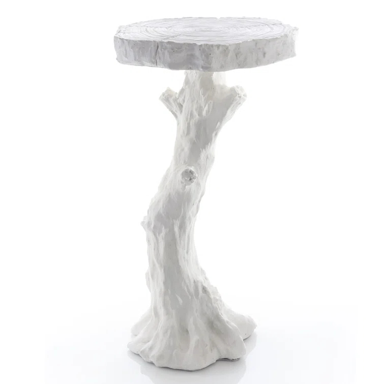Global Views Faux Bois Table-White