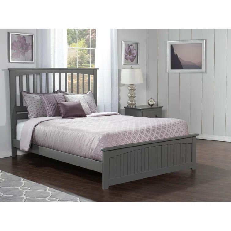Mission Low Profile Solid Wood Platform Bed with Matching Footboard