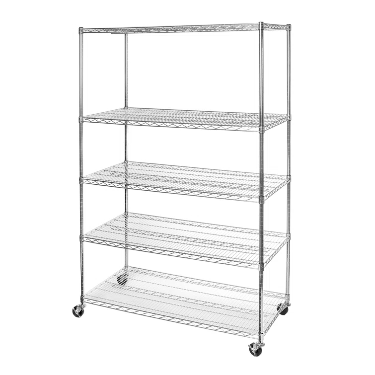 UltraDurable 24" D 5-Tier NSF-Certified Steel Shelving with Wheels